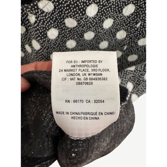Anthropologie Maeve Black and White Polka Dot Jaquard Tank, Sz Large - Picture 4 of 7